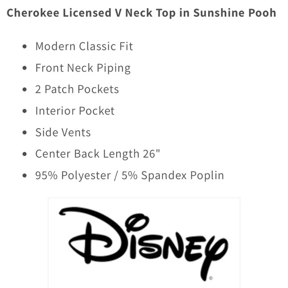 EUC Disney Tooniforms V-Neck Winnie The Pooh Sunshine Scrub Top Women’s Size L - Picture 7 of 8